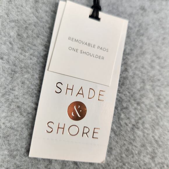 NWT Shade & Shore Bikini Top Size 34D Removable Pads One Shoulder Blue Adj Strap - Picture 10 of 13